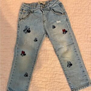 Kids Denim Jeans with Minnie Mouse Print